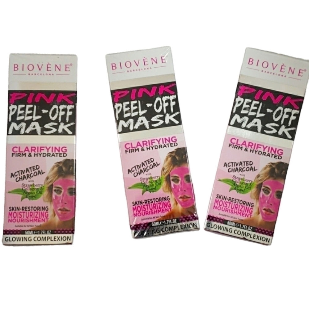 Biovene Pink Peel-Off Face Mask~~Lot of 3~~